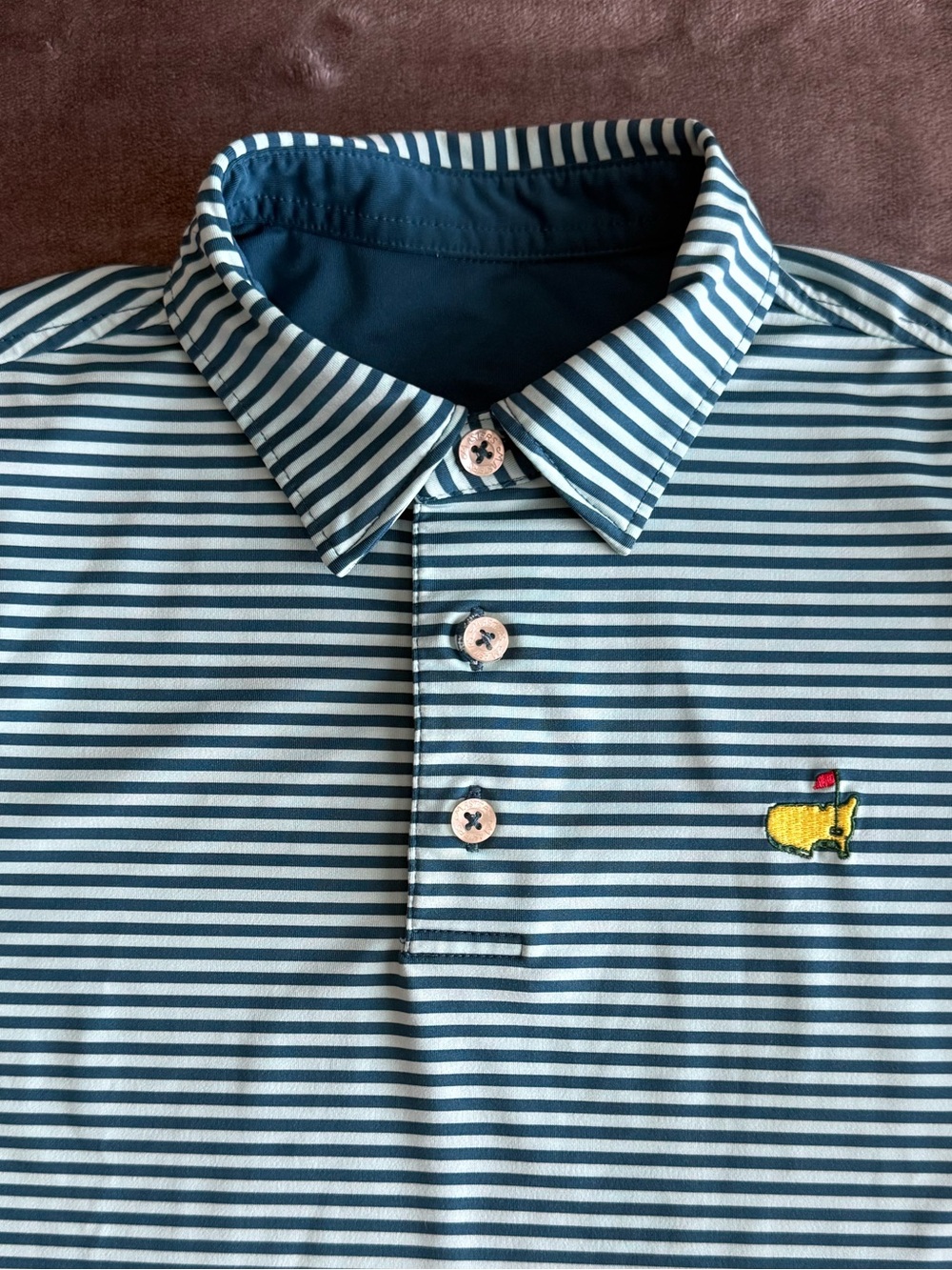 Masters Kids Polo Shirt Striped Green Golf Youth Performance Size Smalll 7-8